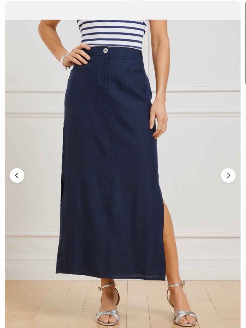 Talbots Linen Trouser Skirt Navy Size 4